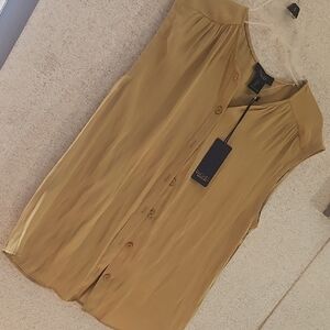 RACHEL Rachel Roy Gold Sleeveless Blouse